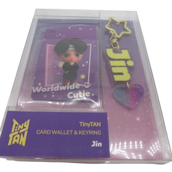 BTS TinyTAN Official Jin Photo Card Wallet & Keyring NIP Kim Seokjin Big Hit - Picture 2 of 7